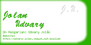 jolan udvary business card